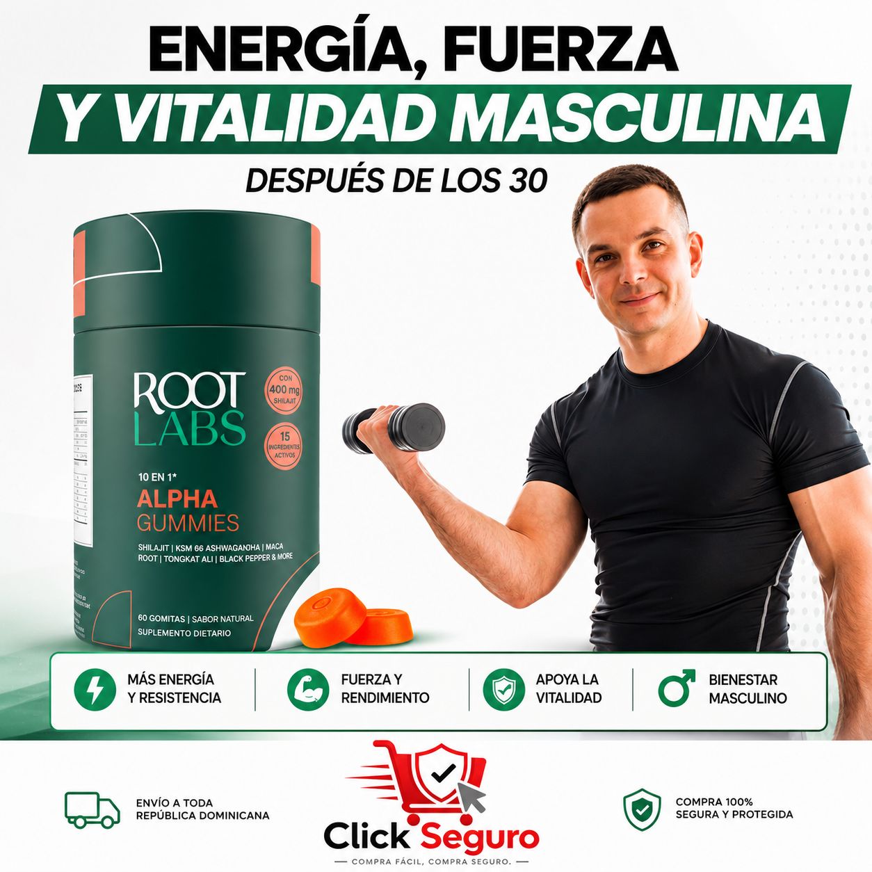 ROOT LABS Alpha Shilajit 10 en 1 Potenciado