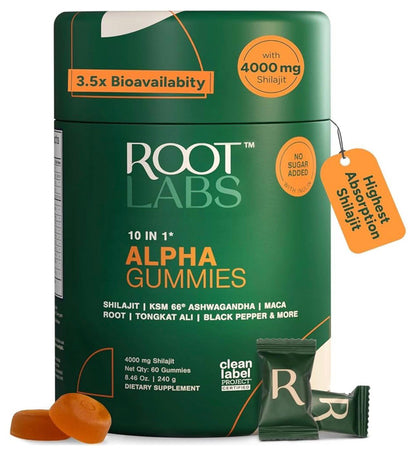 ROOT LABS Alpha Shilajit 10 en 1 Potenciado